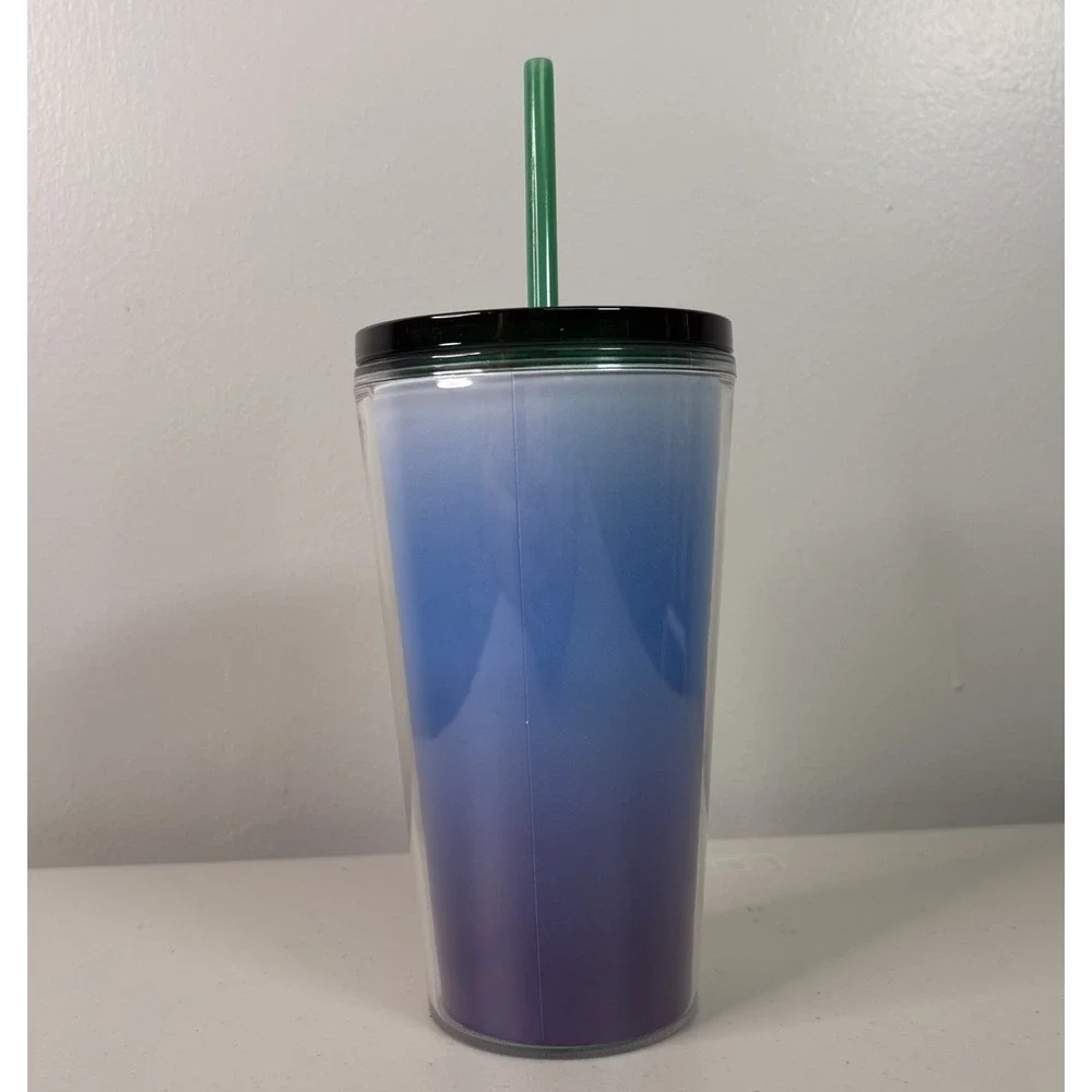 Starbucks 2021 Tumbler 16 Oz Blue Ombre Green Lid Straw Cup